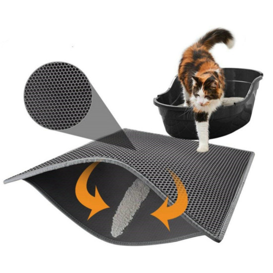 Pet Cat Litter Mat Double Layer Waterproof Urine Proof Trapping Mat,Cat scratching matdo21 D0100HP7UU7
