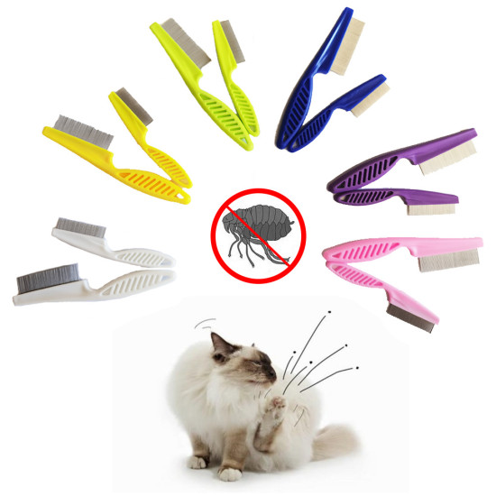 Pet Flea Tick Remover Dog Cat MultiColor Stainless Steel Comfort Hair Grooming Comb Protect Flea Lice Removal Hair Cleaner Combdo21 D0100HP7UKU